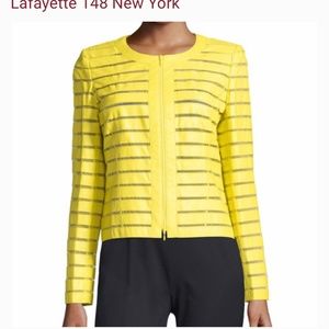 Lafayette 148 New York Yellow Jacket with Leather